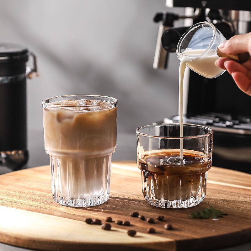 IG Style Glass Juice Tea Coffee Cup Ice Latte Milk Cream Lemon
