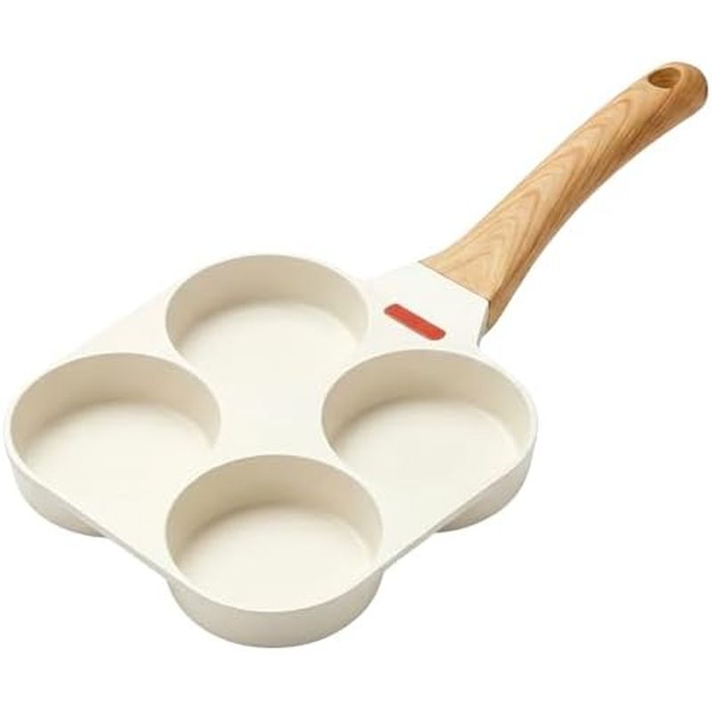 4-Hole Egg Frying Pan Nonstick Granite Coating | PFOA Free Divided Omelette Pancake Skillet | 4-Cup 