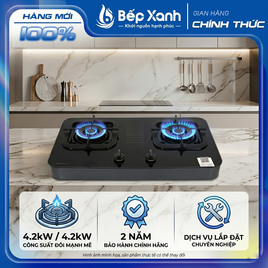 [CHÍNH HÃNG] Bếp Ga Đôi, Lắp Dương Electrolux ETG7287GKR - Công Suất 4.2kW/4.2kW - Bảo Hành Chính Hã