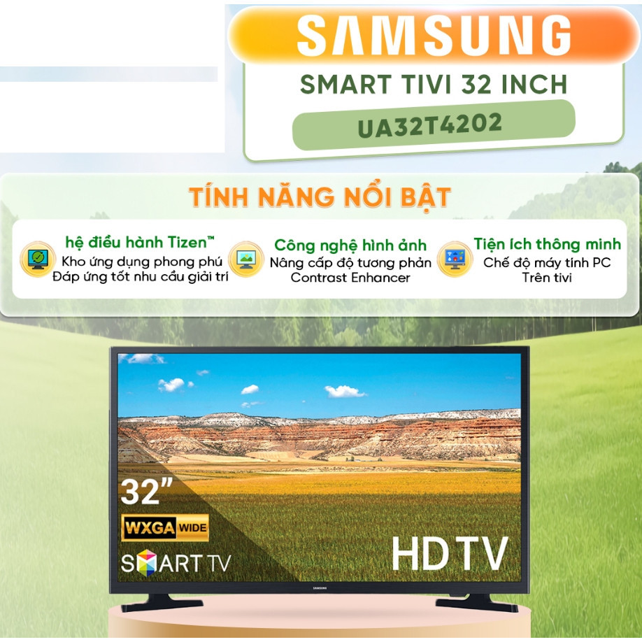 [Hỏa tốc 2h] Smart Tivi Samsung 32inch 32T4202 - Giao Diện Smart Hub