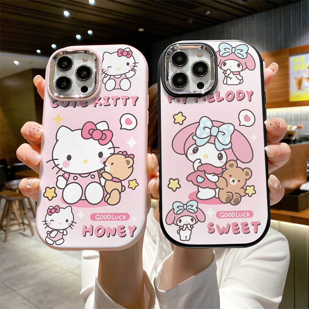 ốp lưng OPPO A16 A60 A3X A15 A5S A58 A18 A54 A17 A3S A57 A5 Các cặp đôi ốp điện thoại Cute Kitty CH5