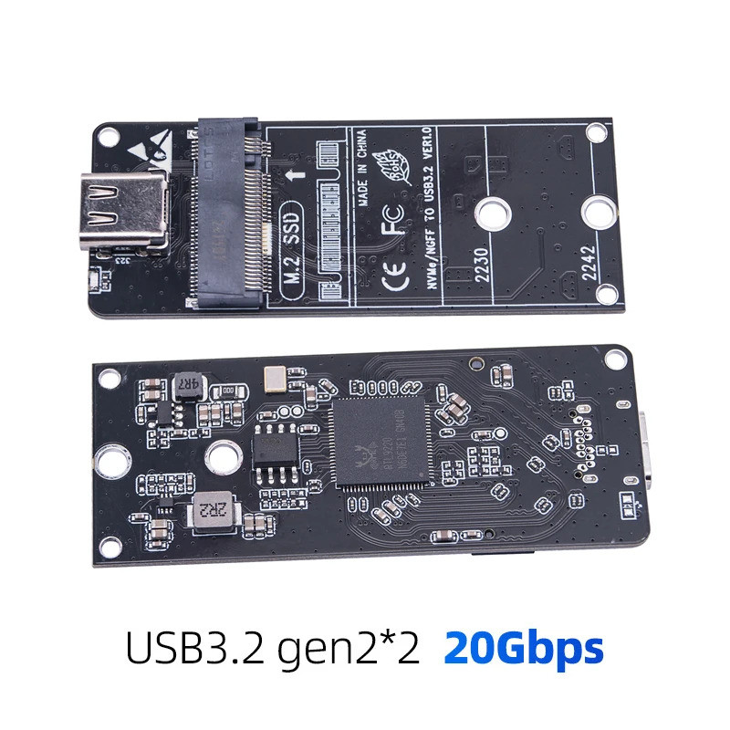 Bộ chuyển đổi SSD USB 3.2 GEN2 * 2 20Gbps M2 Giao thức kép M.2 NVME M Key / M.2 SATA B / B + M Key t