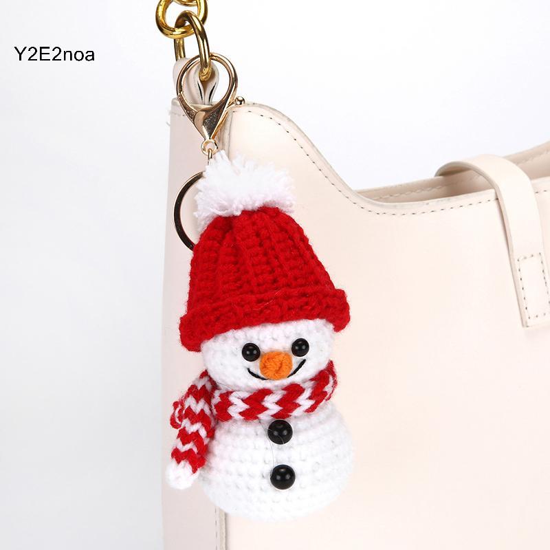 Y2E2noa 2026 Giáng Sinh Móc Ông Già Noel Móc Khóa Mặt Dây Chuyền Túi Quyến Rũ Dễ Thương Handmade Dệt