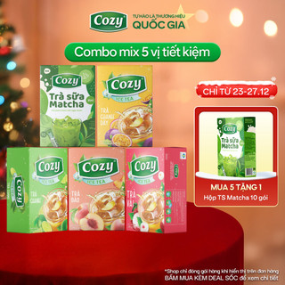  COMBO 5  Hộp Trà Cozy Hòa Tan Vị Trà Đào Trà Vải Chanh Dây Trà Chanh Trà Sữa Matcha Giải Nhiệt Mùa Hè Thơm Ngon 