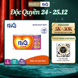 Combo 10 Lốc Giấy Vệ Sinh Cao Cấp Mega 8 Cuộn 2 Lớp Siêu Mềm Mại 16m