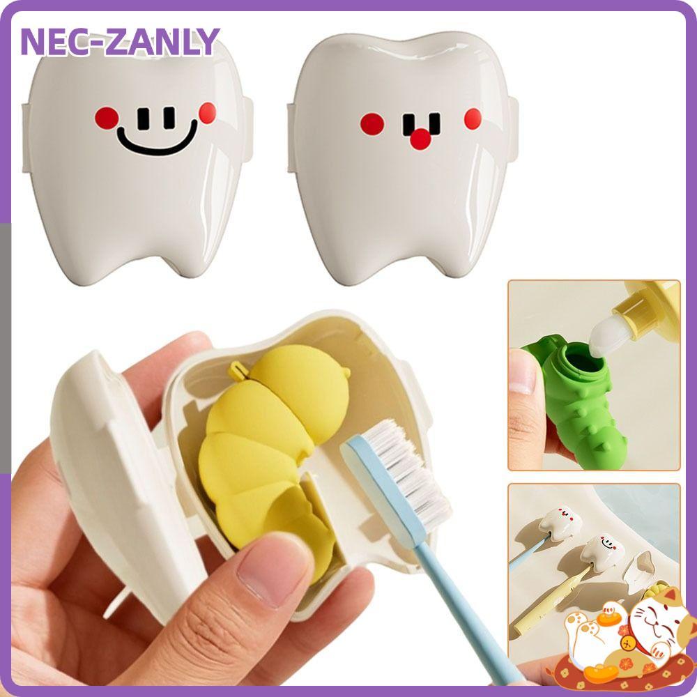 Bàn chải đánh răng NEC-ZANLY, Giá đỡ bàn chải đánh răng di động 2in1, Kẹp lưu trữ bàn chải đánh răng