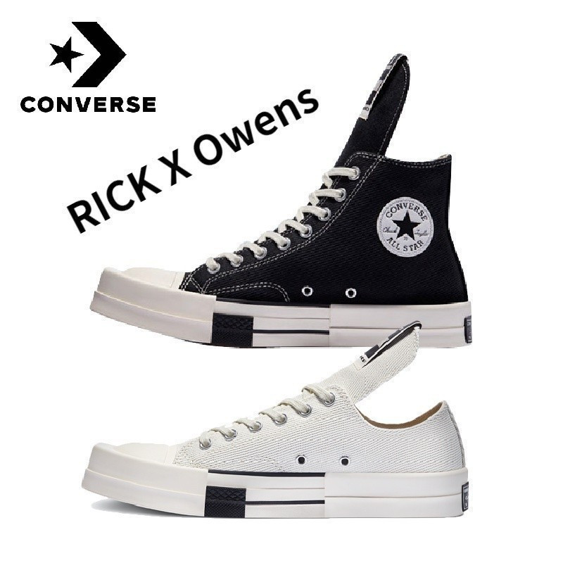 Rick Owens · Rick Owens drkshdw x Converse Giày thể thao vải trắng đen Unisex Casual 70s Style SQXM