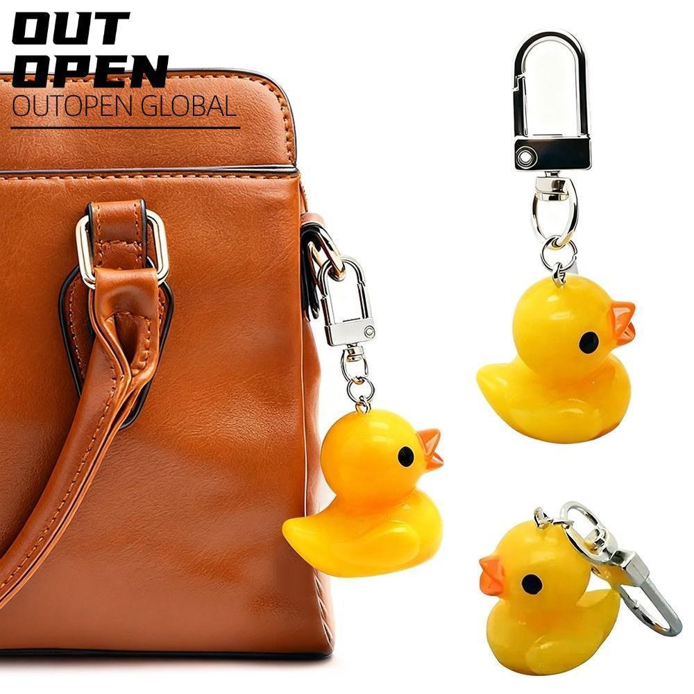 OUTOPEN 5 Móc Chìa Khóa Mini, Búp Bê Mini Vịt Vàng Vịt Móc Khóa Mặt Dây Chuyền, Phụ Kiện Túi Sáng Tạ