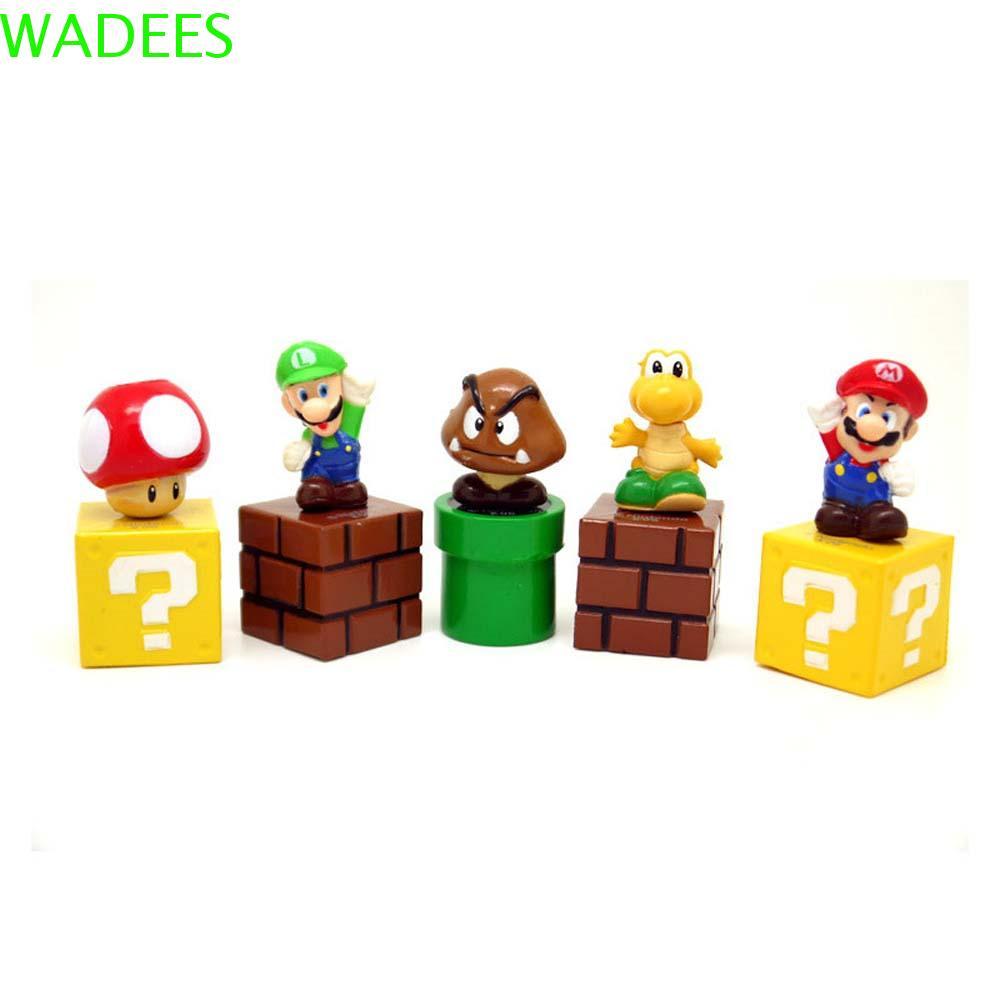 WADEES Hình Đồ Chơi Trẻ Em Đồ Chơi Dễ Thương Để Bàn Trang Trí Nấm Mario Đồ Trang Trí Nhà Super Mario