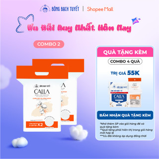  MỚI - TÚI ZIP  Combo 2 Bông tẩy trang làm sạch da Bông Bạch Tuyết Calla tròn 3D 200 miếng gói 