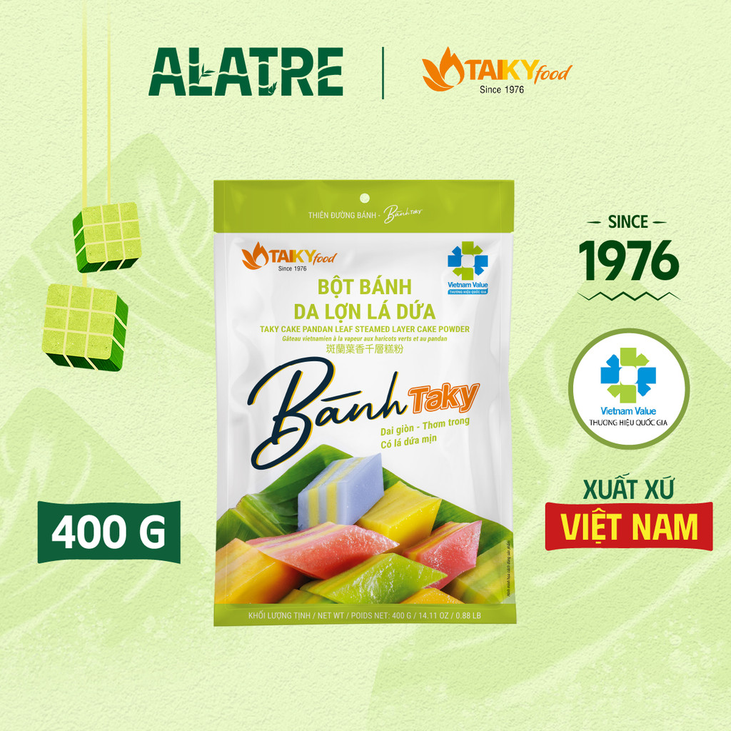Bột bánh da lợn lá dứa Tài Ký gói 400g (tặng kèm gói bột lá dứa) - Nhà phân phối Alatre