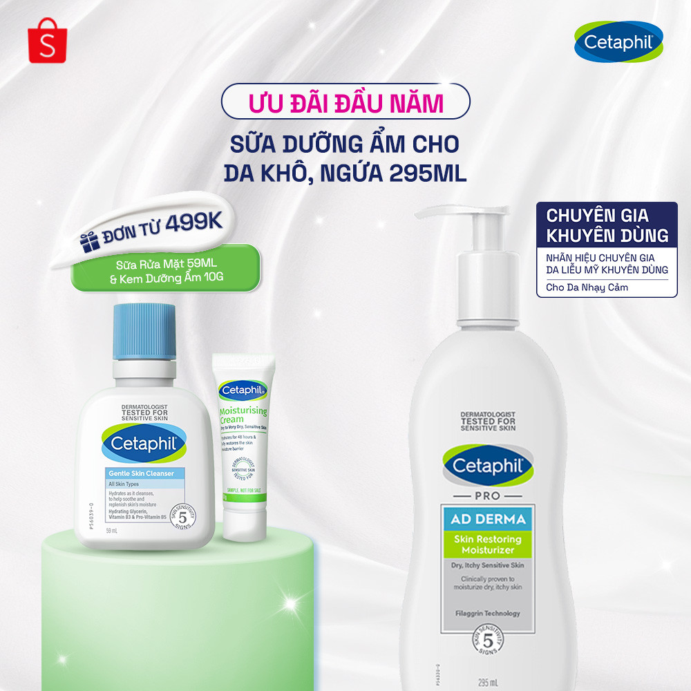  Sữa dưỡng ẩm dịu lành dành cho da khô ngứa CETAPHIL PRO AD DERMA SKIN RESTORING MOISTURIZER 295ml 
