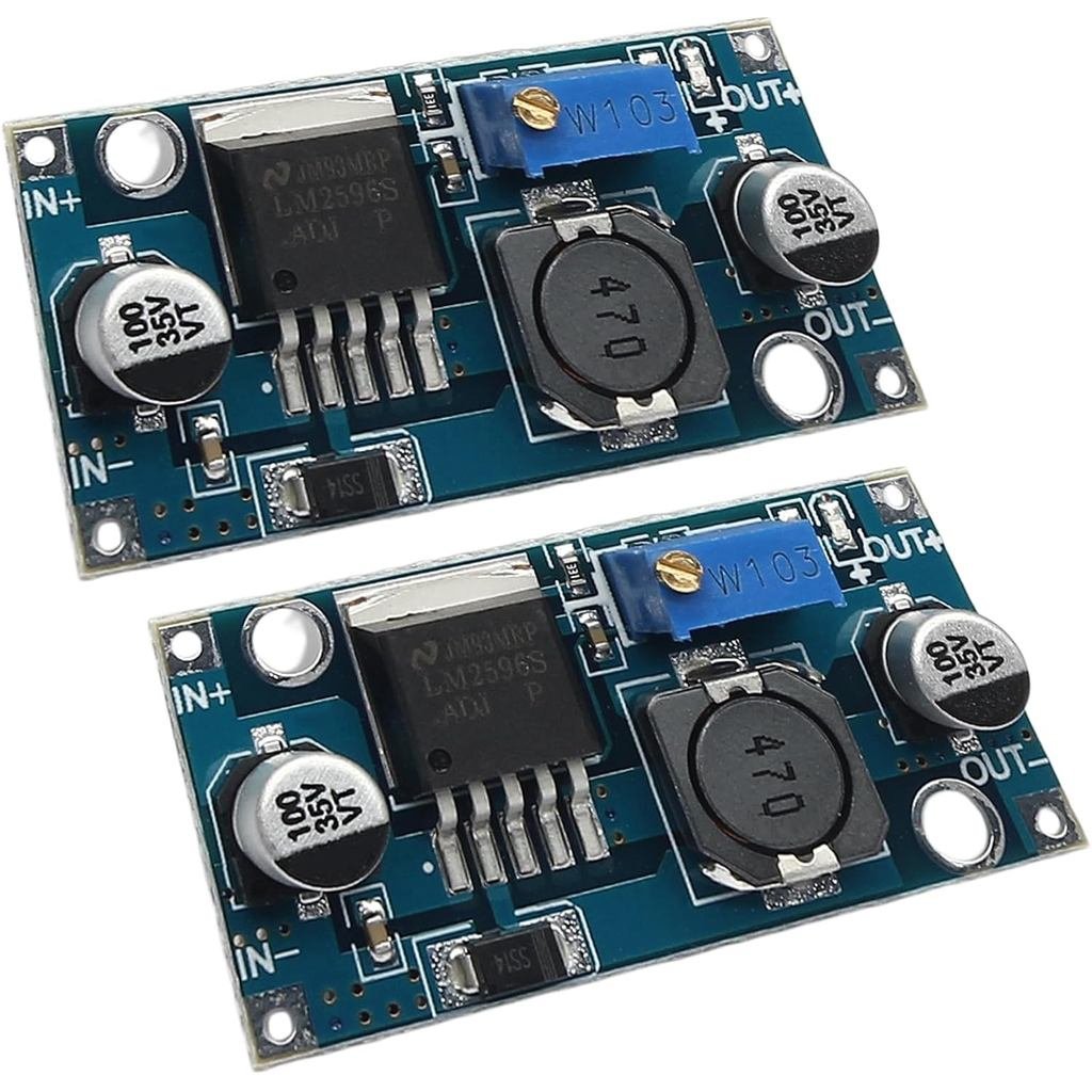 2 chiếc LM2596 DC-DC Buck Converter 3.2V-35V sang 1.25V-35V, Bộ điều chỉnh điện áp bước xuống có thể