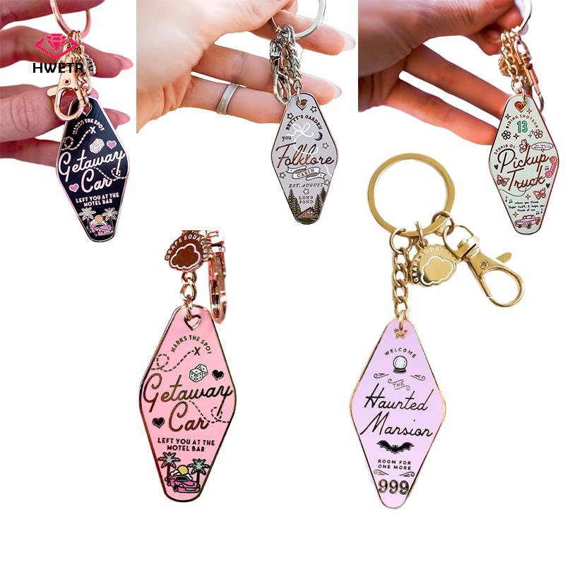 HWETR 1 Chiếc Taylor Swift Motel Escape Motel Móc Khóa Kim Loại Đơn Giản Phù Hợp Với Túi Trang Trí P