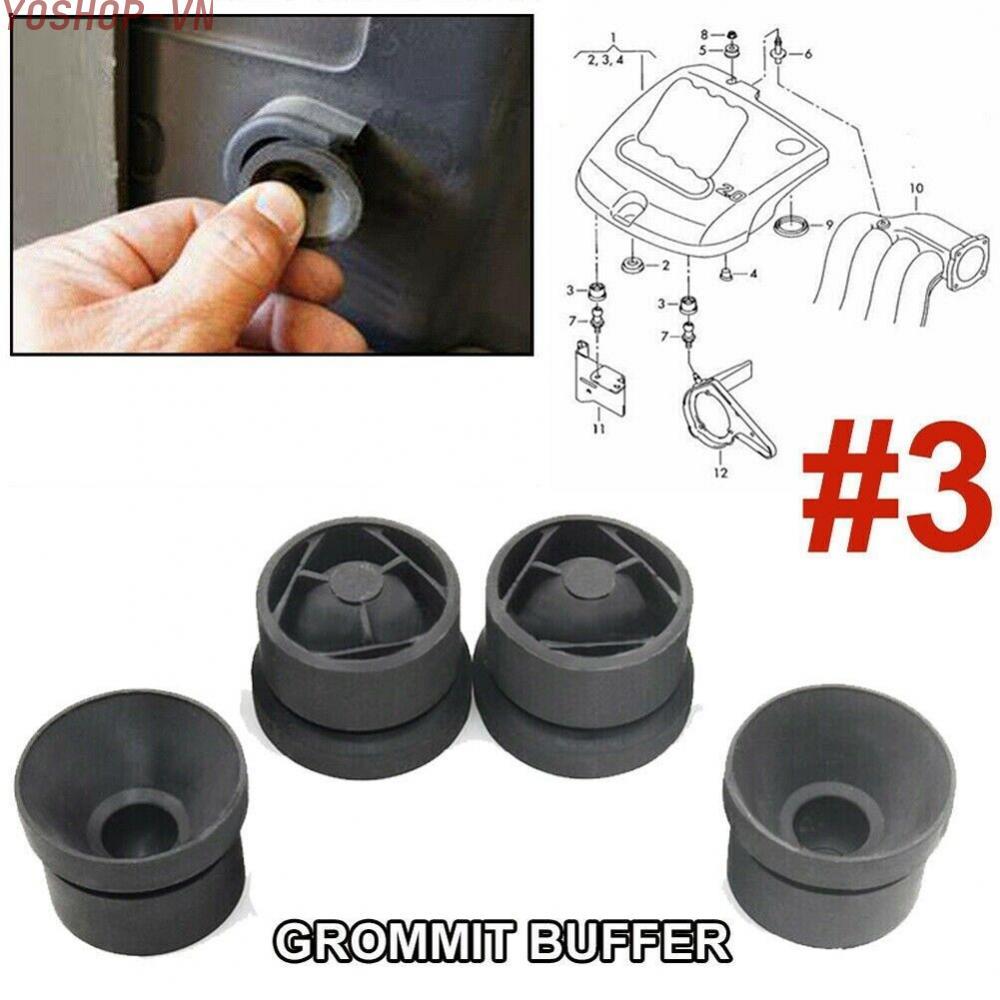 [Ysp]4pcs Black Rubber Engine Cover Cushion for VW For Golf Variant 4Motion 2007-2016