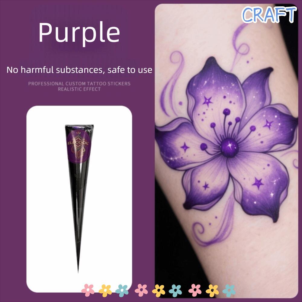 ICRAFT Henna Tattoo Cream, Dễ sử dụng Bán vĩnh viễn Henna Paste Cone, Mehndi Màu đen tạm thời Mehndi