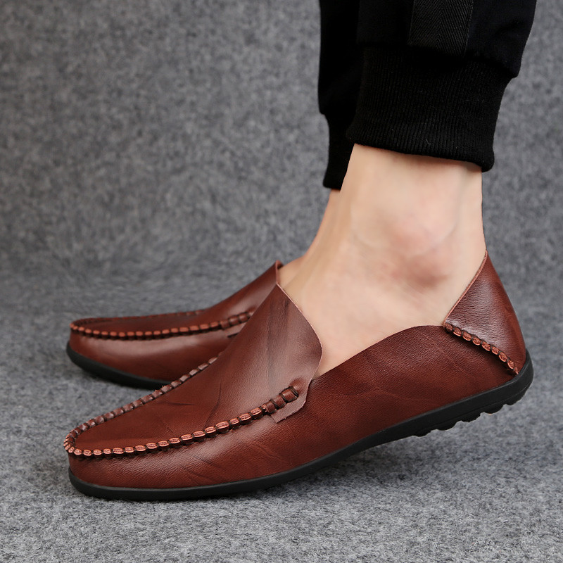 Nam Loafer Da Thuyền Lái Xe Giày Slip On Nam Loafer KFYF