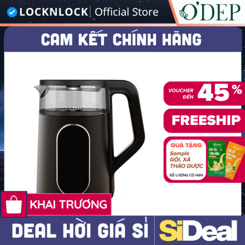Ấm siêu tốc LocknLock 1.7L Digital giữ ấm, chỉnh nhiệt Electric Kettle EJK286BLK - SIDEAL SIL