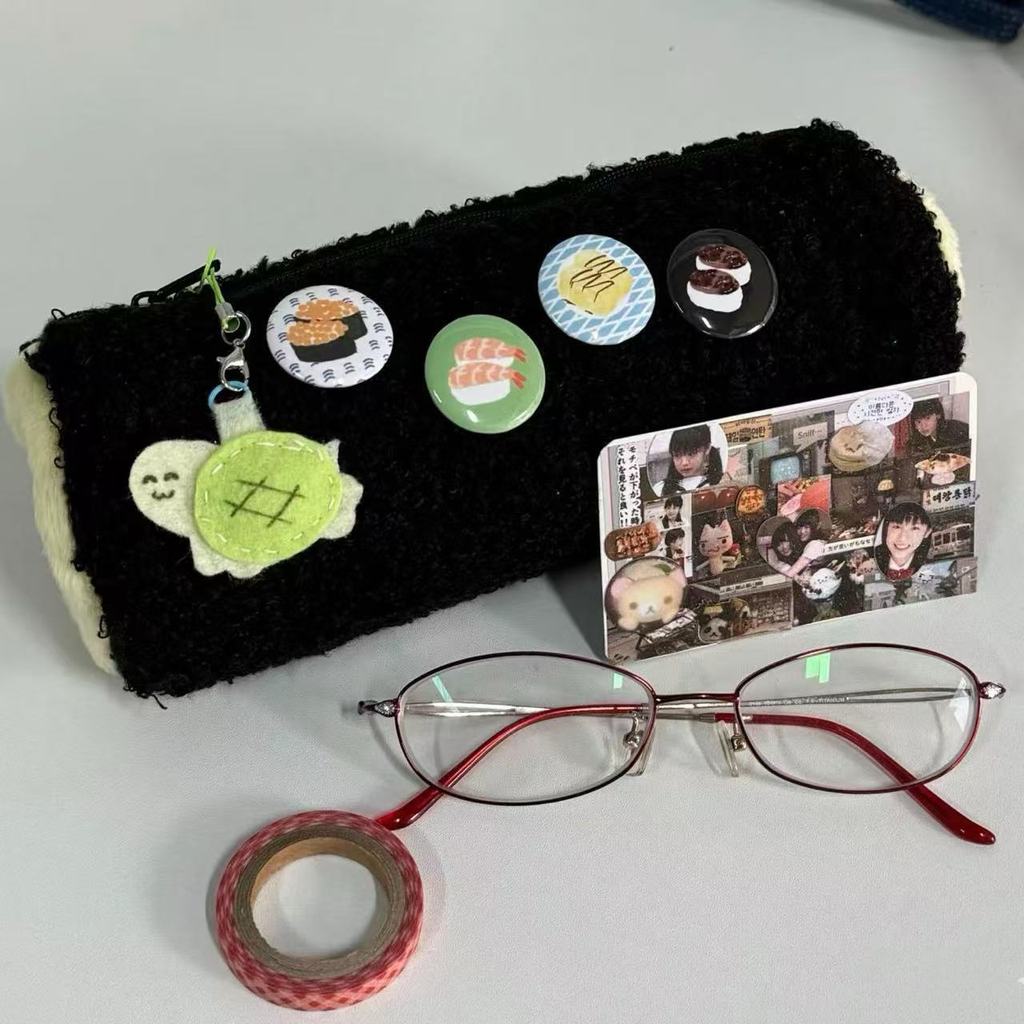 Hộp đựng bút chì Hộp đựng bút chì thêu văn phòng phẩm Kawaii đơn giản