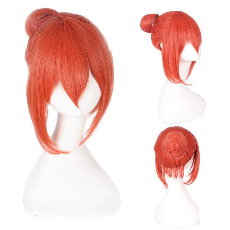 Mũ Bun Lụa Cam Cosplay Kagura từ Gintama, Hấp Nhiệt Độ Cao