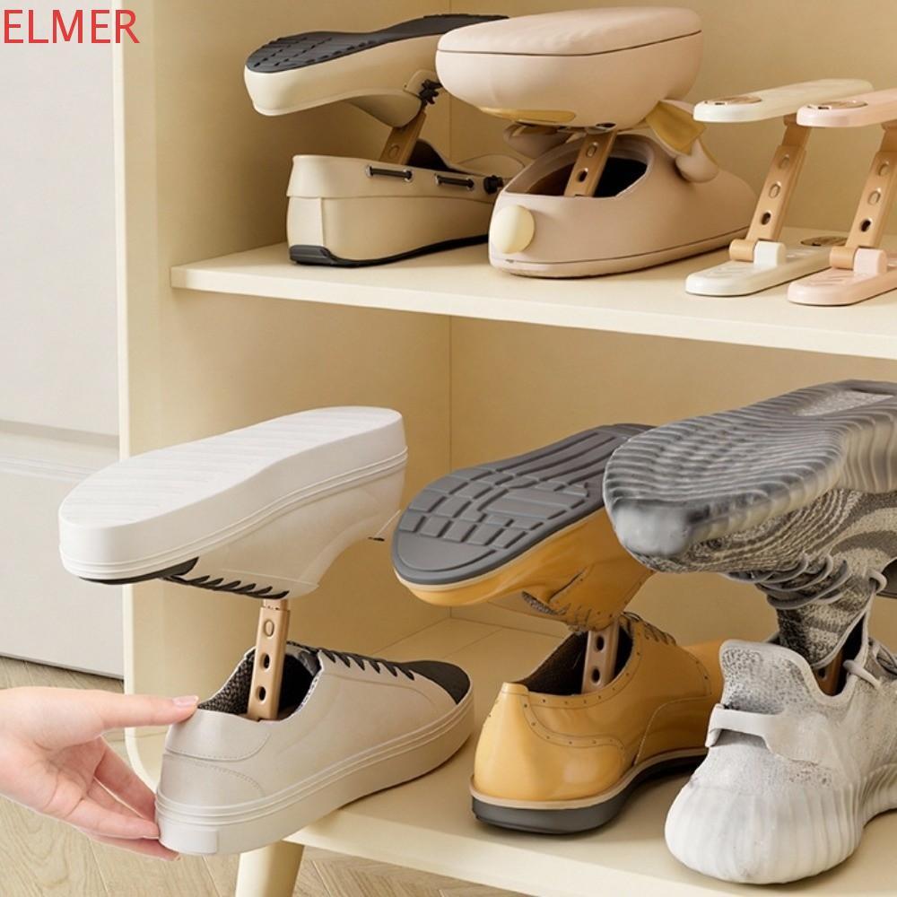 ELMER 2 Chiếc Giày Stacker Có Hộp Thơm, Dụng Cụ Sắp Xếp Giày Hai Lớp Góc Có Thể Điều Chỉnh, Tiết Kiệ