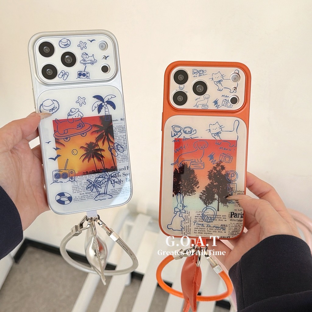 G.O.A.T Instant Graffiti + Vỏ vòng tay Tương thích cho iPhone 17 pro max iPhone 17 16 15 13 14 pro i