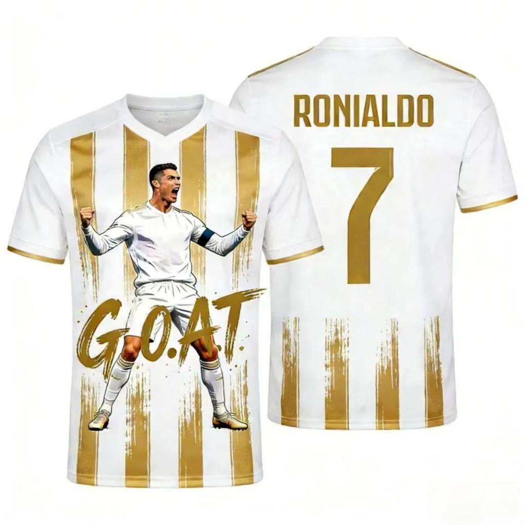 2026 Star GOAT Áo Bóng Đá 3D In Nam Nữ Áo Thun Mùa Hè Hàng Ngày Thể Thao Ngoài Trời Thường Ngày Tay 