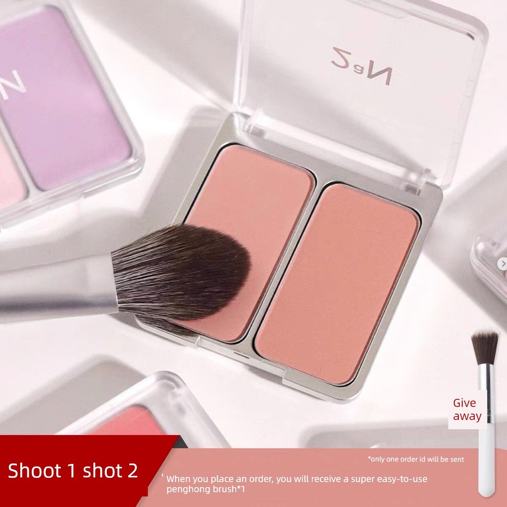 má hồng phấn má hồng Hàn Quốc 2aN▲Hai Màu Blush 02 Sữa Nhẹ Nhàng Hồng Sức Sống Nhóm Cô Gái Màu Mở Rộ