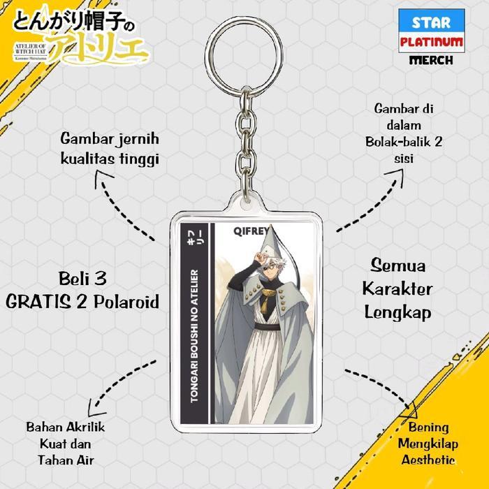Gantungan Kunci Tongari Boushi no Atelier - Keychain Witch Hat Atelier - Ganci Anime - Gantungan Kun