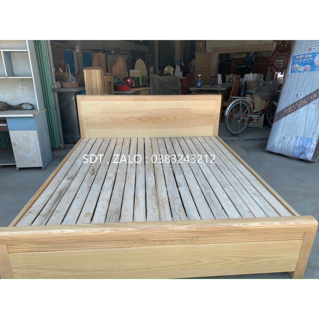 giường ngủ gỗ sồi 1m6x2m , hàng mới