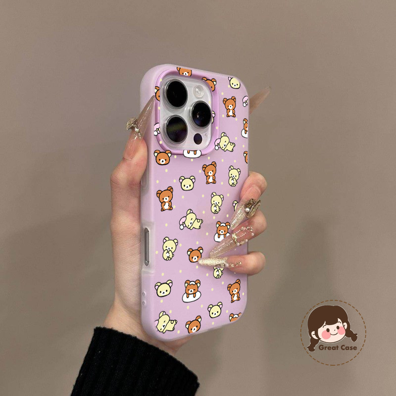 Ốp Điện Thoại Màu Kẹo Rilakkuma Dễ Thương Cho Samsung Galaxy S22 S24 Plus Ultra FE M12 F12 M10S F05 