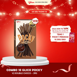  Combo 10 hộp Bánh que Glico Pocky vị Double Choco 39gr 