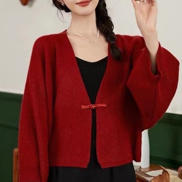 ❈ ❈ ✸ ❈ ❈ ❈ ❈ ❈ ❈ ❈ ❈ ❈ ❈ 2023 ❈ ❈ ❈ ❈ ❈ ❈ ❈ ❈ ❈ Áo len dệt kim Guofeng cổ điển Nữ 20 xiyanghongfush