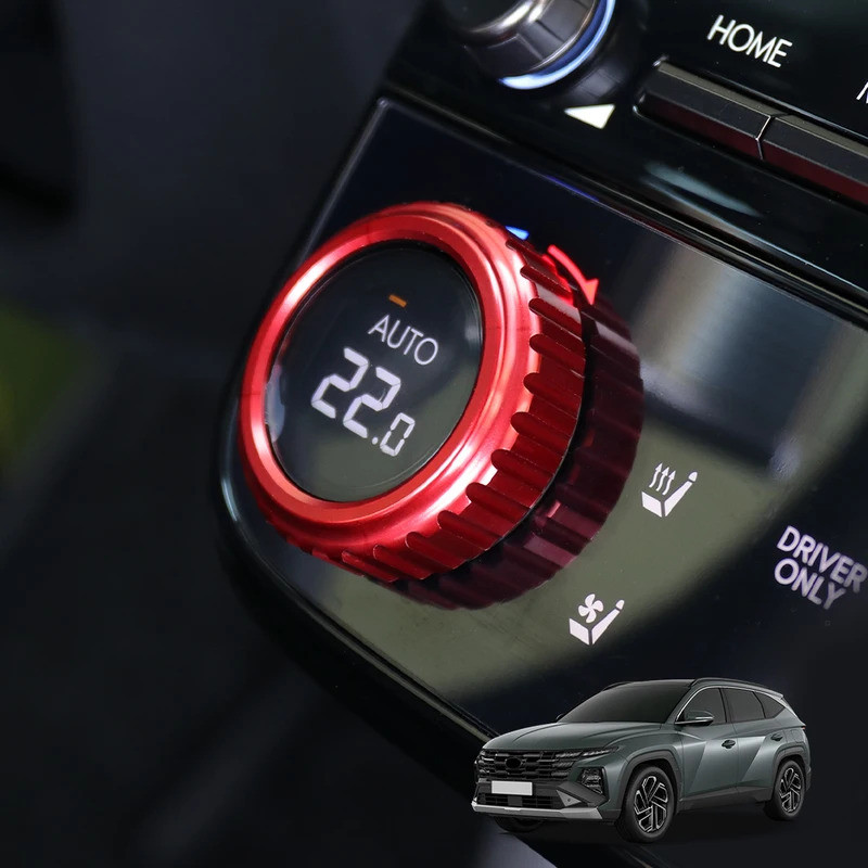 Một Cặp Nhôm Đỏ Xanh Đen Nội Thất Điều Hòa Không Khí Konb Vòng Viền Dành Cho Xe Hyundai Tucson NX4 2