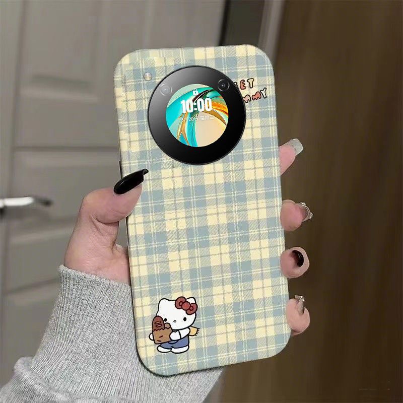 Phim hoạt hình Kitty kéo cho ZTE Libero Flip Nubia Flip Libero Flip Vỏ kẻ sọc thời trang Vỏ điện tho