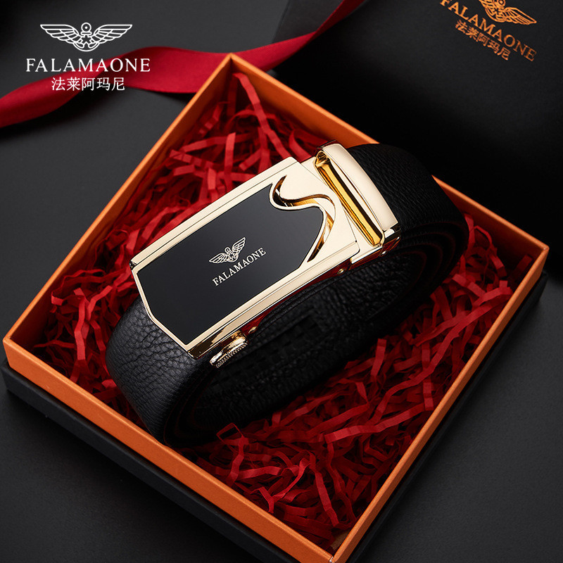 Thắt lưng nam cao cấp FALAMAONE, Dây nịt nam da bò LEANO fullbox PD845