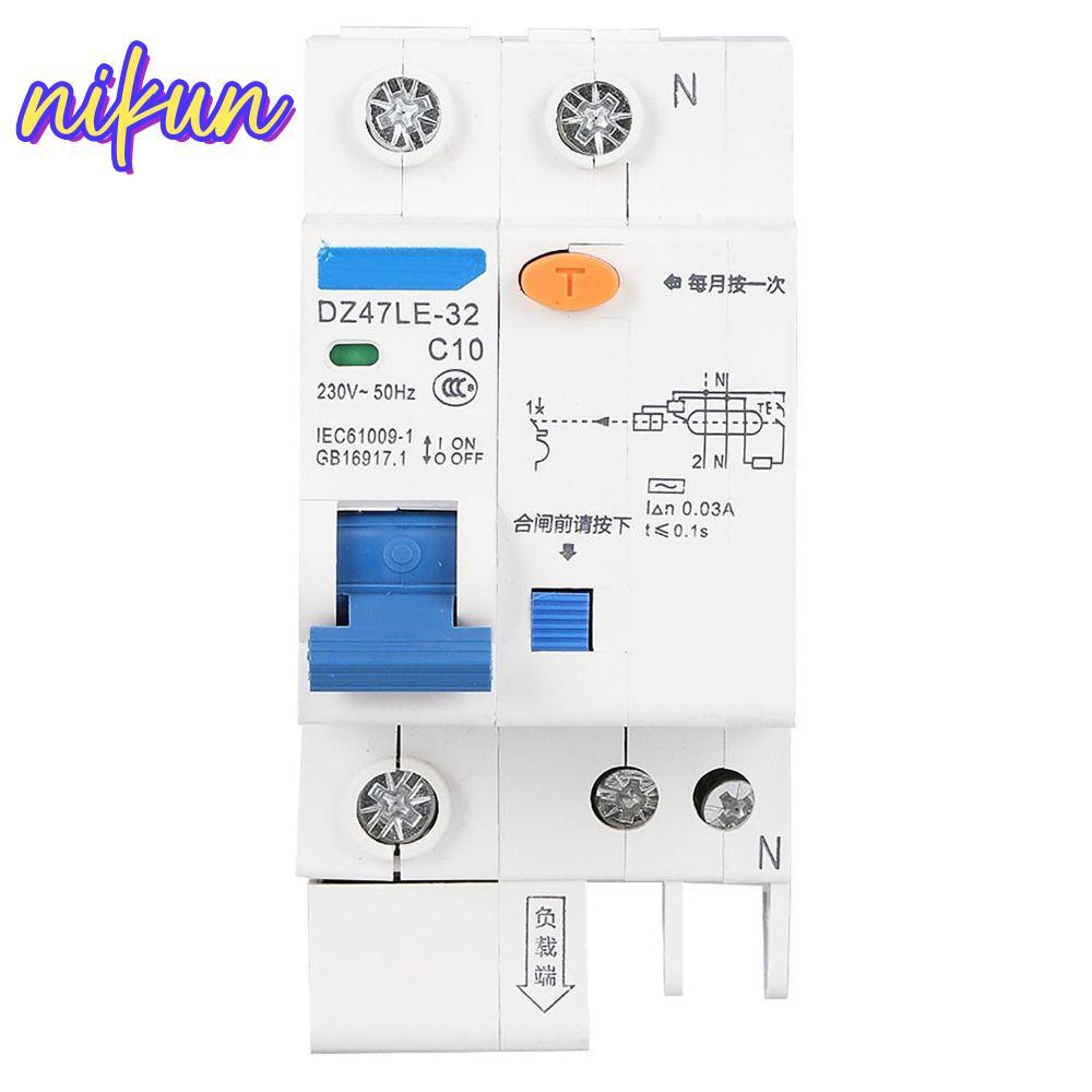 Bộ ngắt mạch NIKUN, Bộ ngắt mạch dư bảo vệ rò rỉ DZ47LE-32, Bộ ngắt mạch thu nhỏ 1P + N 10A 230V DZ4