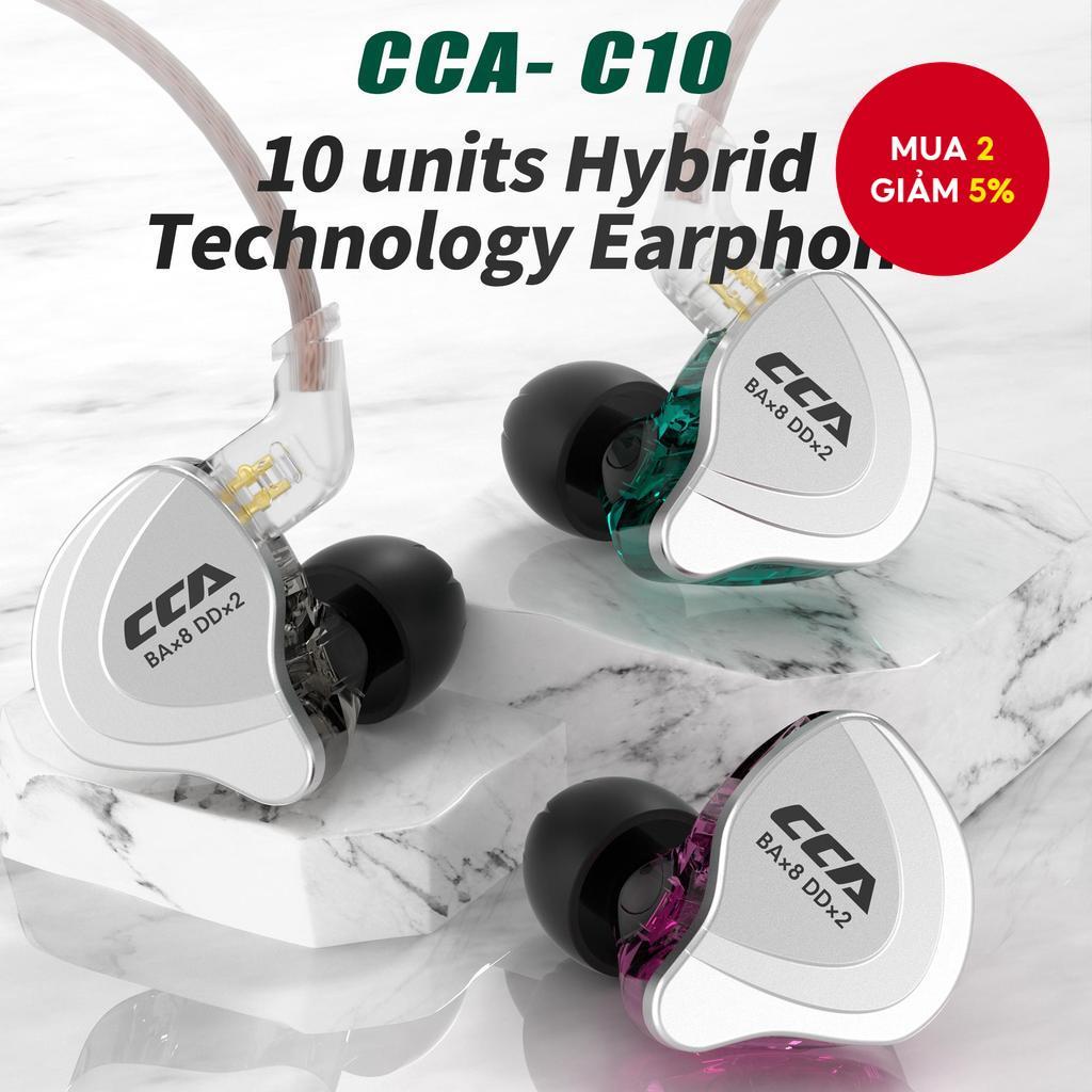 CCA C10 Tai Nghe Có Dây 3.5 Mm 10Units Hybrid Ring Iron Tai Nghe Di Chuyển Sắt HIFI Chất Lượng Cao D