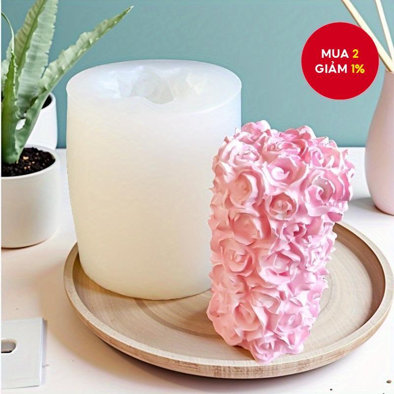 Khuôn silicon cho thảm silicon 1 khuôn silicon hình hoa hồng / mặt trời, khuôn nhựa resin, khuôn nến