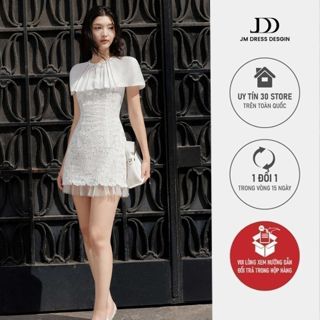  Đầm quây ren chân rập ly phối cape sang trọng gợi cảm 1P05.2506L. Váy ren dự tiệc thiết kế bởi JM Dress Design 