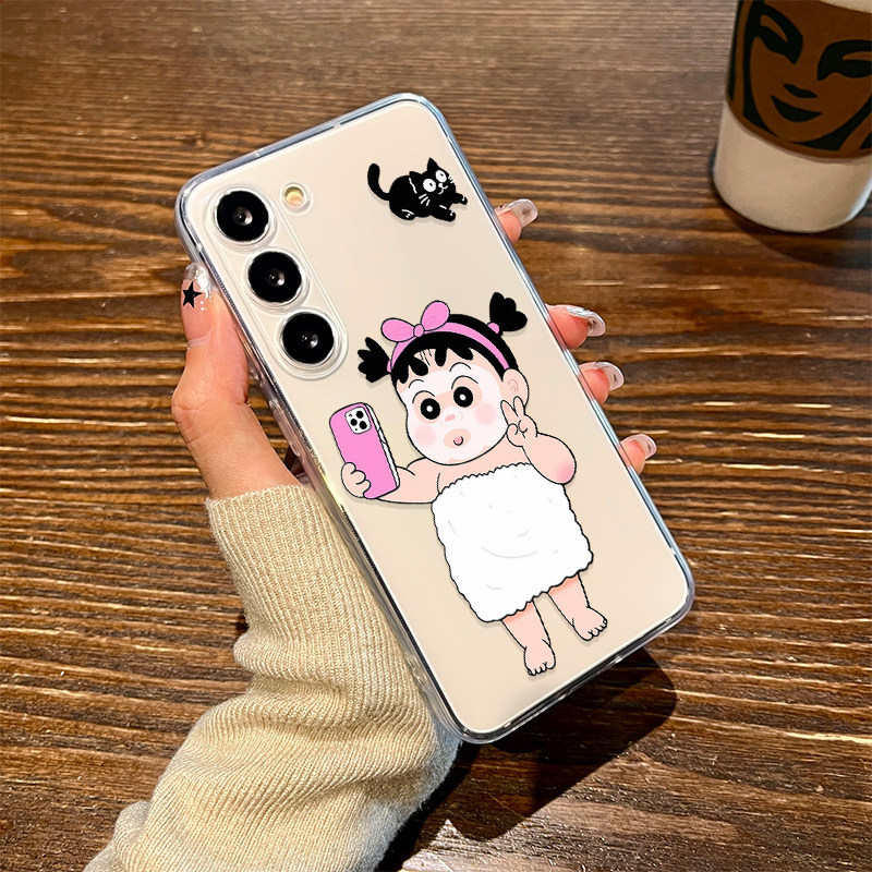 Thích hợp cho vỏ điện thoại samsung s24 Áp dụng mặt nạ Shin-Chan Maruko GalaxyS25 Trong suốt 24Ultra
