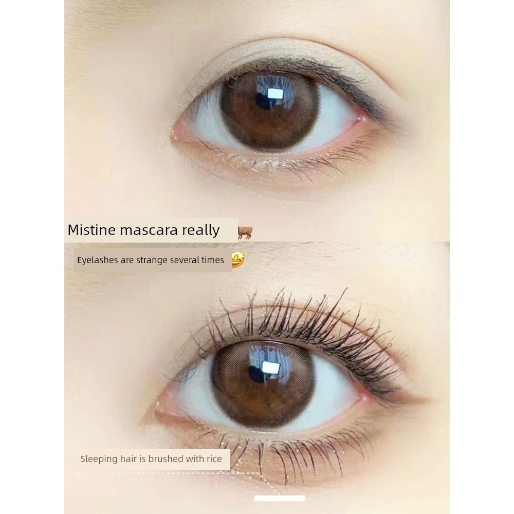 Mistine Mistine Mascara Chống Thấm Nước Dài Uốn Không Mờ Chính Thức Chính Hãng Mistine 4D Hai Đầu Mi