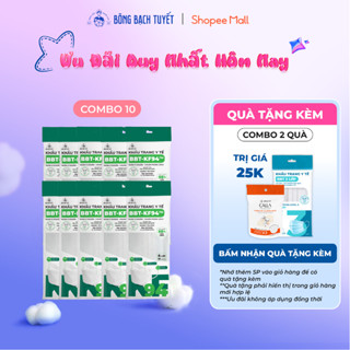  Combo 10 Gói Khẩu trang Bông Bạch Tuyết KF94 4 lớp trắng  10 cái gói  