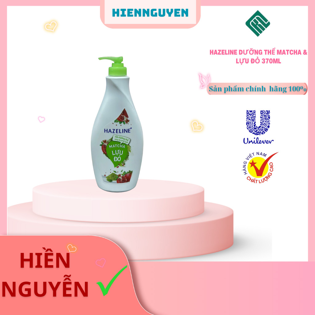 Sữa dưỡng thể Hazeline matcha & lựu đỏ chai 370ml