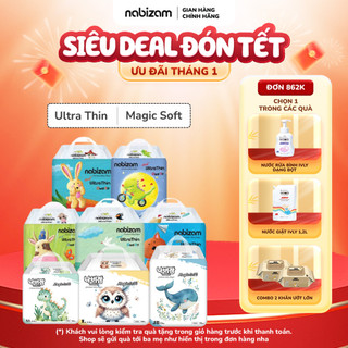  Combo 4 Bịch Tã Bỉm Cho Bé NABIZAM Êm Mỏng Chống Hăm Đủ Size Cho Bé Từ 3kg Đến 25kg 20-50 Miếng Bịch 