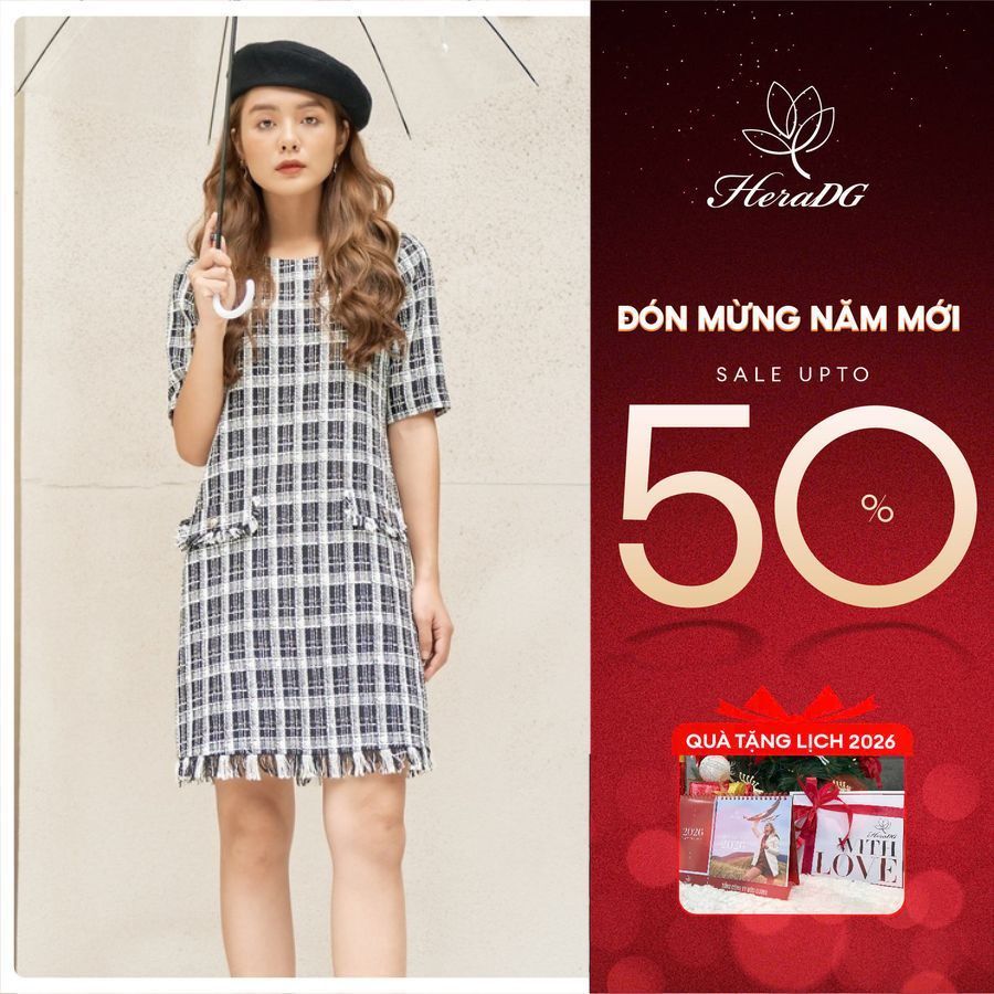 Đầm suông tweed HeraDG - WDC20011