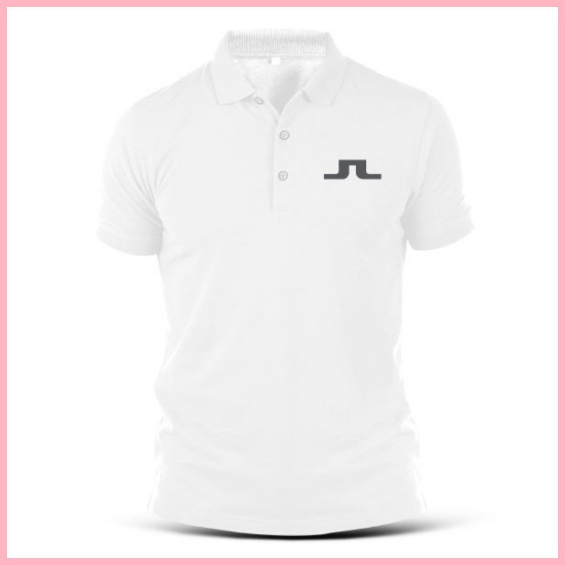 Áo thun unisex Lindeberg in hình thể thao, cổ áo thời trang