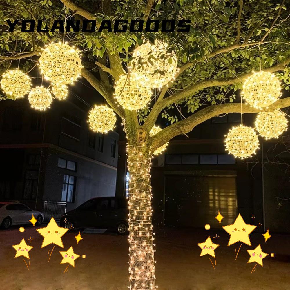 Đèn treo trang trí sân vườn YOLA, Đèn bóng mây 220V Festoon Mây, Năm 20 / 28CM LED Ramadan Festoon M