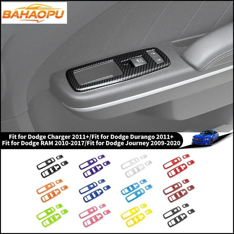 BAHAOPU Cửa Sổ Ô Tô Nút Viền ABS Bộ Dành Cho Dodge Sạc Durango 2011 + Cho Dodge RAM 2010-2017 Cho Do