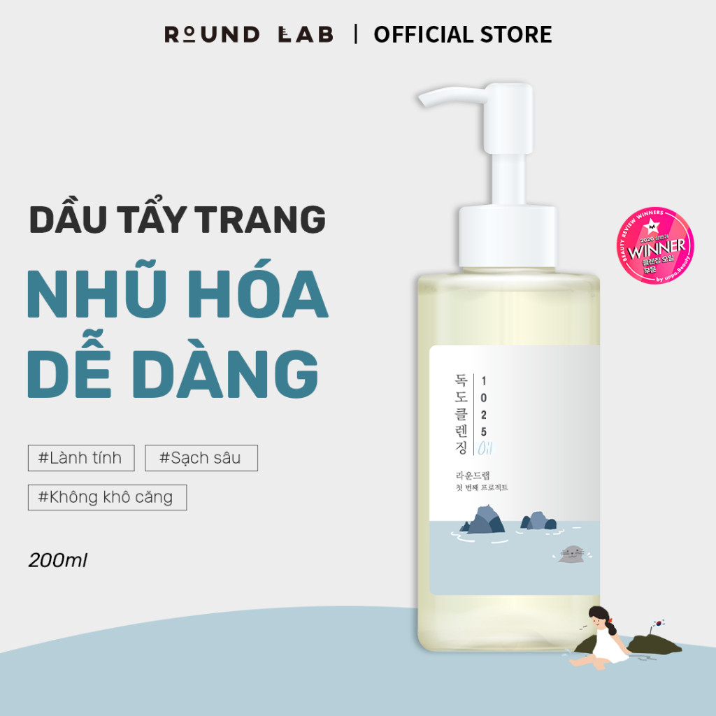 Round Lab Dầu Tẩy Trang 1025 Dokdo Cleansing Oil 200ml làm sạch lớp trang điểm và bụi mịn | BigBuy360 - bigbuy360.vn